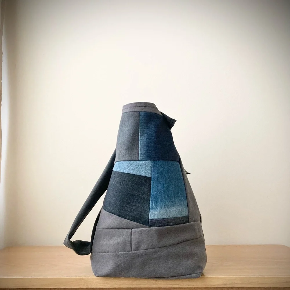 joodito origami cocoon sling crossbody hobo tote bag handbag japanese patchwork - Picture 4 of 10